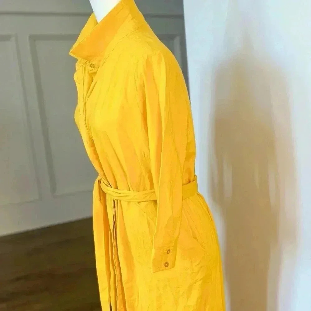 Boden Yellow Shirtdress Dress 8 - Picture 4 of 7